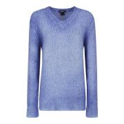 Blauwe Trui met Italiaanse Luxe Mix Avant Toi , Blue , Dames