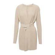 Beige Jersey Plisse Jas Max Mara , Beige , Dames