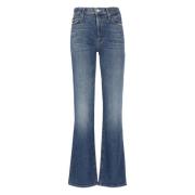 Blauwe Katoenen Jeans met Riemlussen Mother , Blue , Dames