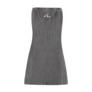 Katoenen Logo Jurk Diesel , Gray , Dames