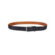 Bruine Leren Riem Verhoog Stijl Santoni , Blue , Heren