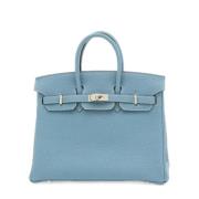 Pre-owned Leather handbags Hermès Vintage , Blue , Dames