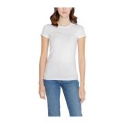 Wit Katoenen Blend T-shirt voor Vrouwen Armani Exchange , White , Dame...