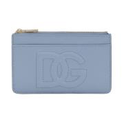 Leren Logo Portemonnee Dolce & Gabbana , Blue , Dames