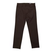 Katoenmix broek met vouw Nn07 , Brown , Heren