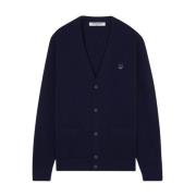 Wol Vos Cardigan Maison Kitsuné , Blue , Heren