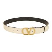 Witte Vlogo Signature Riem Valentino Garavani , Beige , Dames