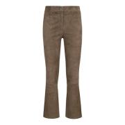 Elegante Leren Broek Nude & Neutrals Arma , Beige , Dames