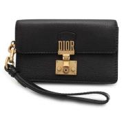 Pre-owned Leather clutches Dior Vintage , Black , Dames