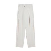 Hoge taille wollen broek beige Max Mara Weekend , Beige , Dames