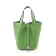 Pre-owned Leather handbags Hermès Vintage , Green , Dames