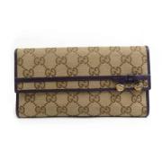 Pre-owned Leather wallets Gucci Vintage , Beige , Dames