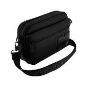 Heren Zwarte Leren Tas Xplct Studios , Black , Heren