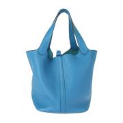 Pre-owned Leather shoulder-bags Hermès Vintage , Blue , Dames