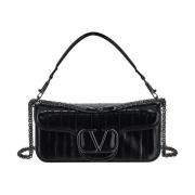 Leren Logo Tas Valentino Garavani , Black , Dames