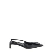 Leren Slingback Lage Hak Schoenen Jacquemus , Black , Dames