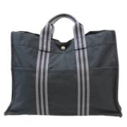 Pre-owned Canvas handbags Hermès Vintage , Black , Dames