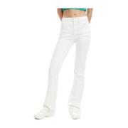 Slim Fit Katoenmix Jeans Desigual , White , Dames