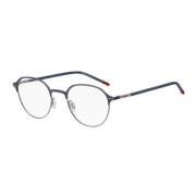 Blauwe Metalen Frame Bril voor Mannen Hugo Boss , Blue , Heren