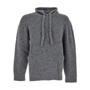 Wollen Gebreide Hoodie Laneus , Gray , Heren