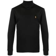 Katoenen Rollneck Sweater Polo Ralph Lauren , Black , Heren