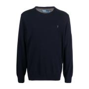 Blauwe Wollen Sweatshirt Aw23 Kleding Polo Ralph Lauren , Blue , Heren