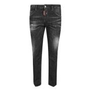 Zwarte Jeans Verhoog Stijl Statement Dsquared2 , Black , Heren