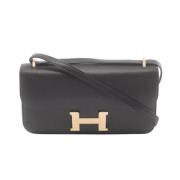 Pre-owned Leather shoulder-bags Hermès Vintage , Black , Dames