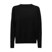 Zwarte Crewneck Wollen Trui Max Mara , Black , Dames