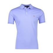 Blauwe korte mouw slim fit polo Polo Ralph Lauren , Blue , Heren