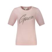 Roze Viscose Pullover Sweater Guess , Pink , Dames