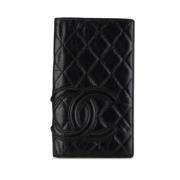 Pre-owned Leather wallets Chanel Vintage , Black , Dames