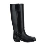 Leren Biker Boot Valentino Garavani , Black , Dames