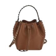 Leren Bucket Bag Valentino Garavani , Brown , Dames