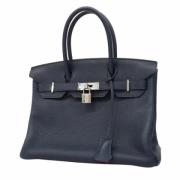 Pre-owned Leather handbags Hermès Vintage , Blue , Dames