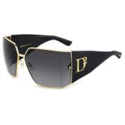 Stijlvolle zonnebril zwart frame Dsquared2 , Yellow , Dames