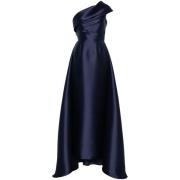 Navy Blue One-Shoulder Jurk Solace London , Blue , Dames