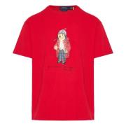 Denim Bear Logo T-shirt Polo Ralph Lauren , Red , Heren