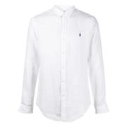 Geborduurd Linnen Overhemd Polo Ralph Lauren , White , Heren