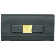 Pre-owned Leather wallets Prada Vintage , Black , Dames