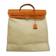 Pre-owned Canvas handbags Hermès Vintage , Beige , Dames