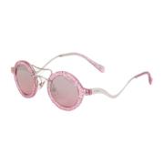 Zonnebril met roze glazen en metalen frame Miu Miu , Gray , Dames