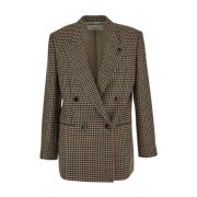 Dubbelrijige alpaca en nylon jas Lardini , Beige , Dames