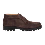 Bruin Leren Jas Elegante Stijl Santoni , Brown , Heren