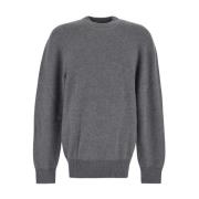 Wol Crewneck Gebreid Laneus , Gray , Heren