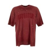 Katoenen Logo T-shirt Dsquared2 , Red , Heren