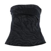 Zwarte Top met Roterend Design Rotate Birger Christensen , Black , Dam...