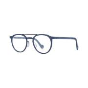 Blauwe Ronde Optische Monturen met Demo Lenzen Moncler , Blue , Unisex