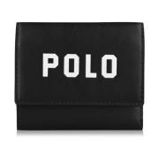 Logo Portemonnee Zwart Leer Kaartsleuven Polo Ralph Lauren , Black , D...