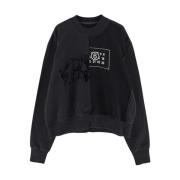 Katoenen Logo Sweatshirt MM6 Maison Margiela , Black , Dames